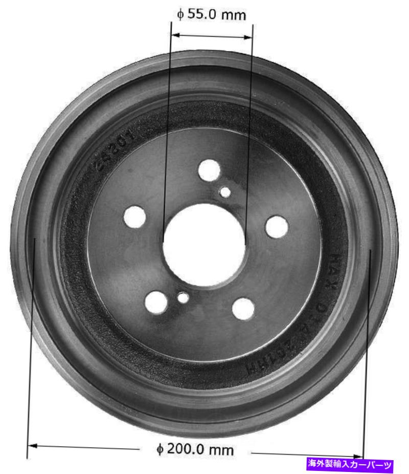 Brake Drum ブレーキドラムリアベンディックスPDR0832フィット2009トヨタプリウス Brake Drum Rear Bendix PDR0832 fits 2009 Toyota Prius【並行輸入品】