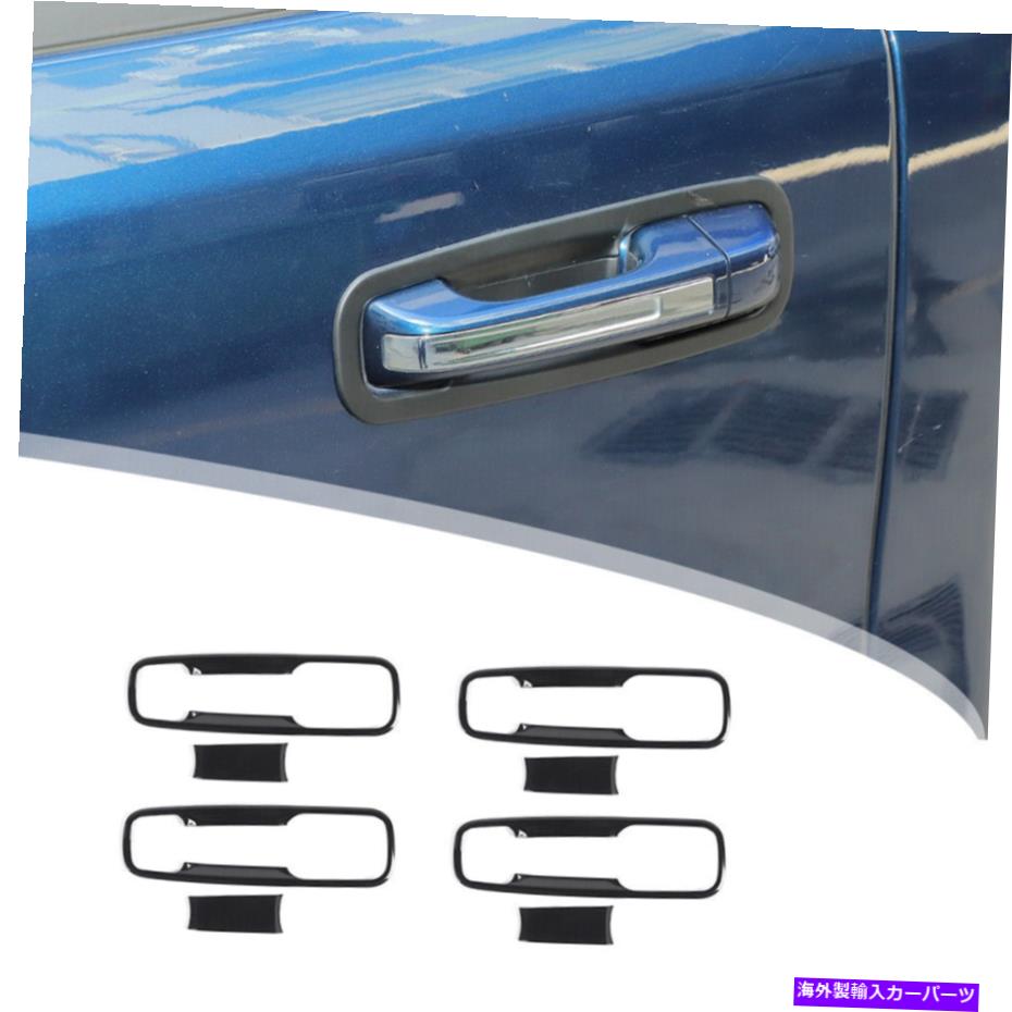 trim panel 8PCS外観ドアハンドルボウルパネルカバーダッジRAM 1500 2018+ブラックのトリム 8pcs Exterior Door Handle Bowl Panel Cover Trim For Dodge Ram 1500 2018+ Black【並行輸入品】