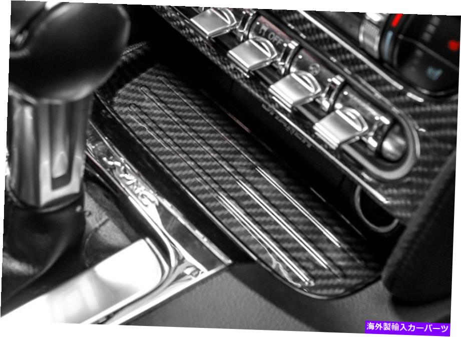 trim panel 2017-2020フォードマスタング向けのカーボンファイバーギアシフトフロントストレージスロットトリムパネル Carbon fiber Gearshift Front storage slot trim panel For 2017-2020 Ford Mustang【並行輸入品】