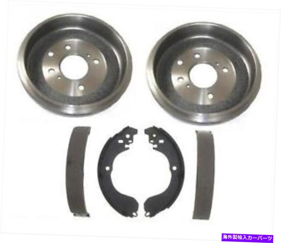 Brake Drum リアブレーキドラムドラム＆シューズセットキットフィット09-14日産キューブ3PC Rear Brake Drum Drums & Shoes Set Kit Fits For 09-14 Nissan Cube 3pc【並行輸入品】