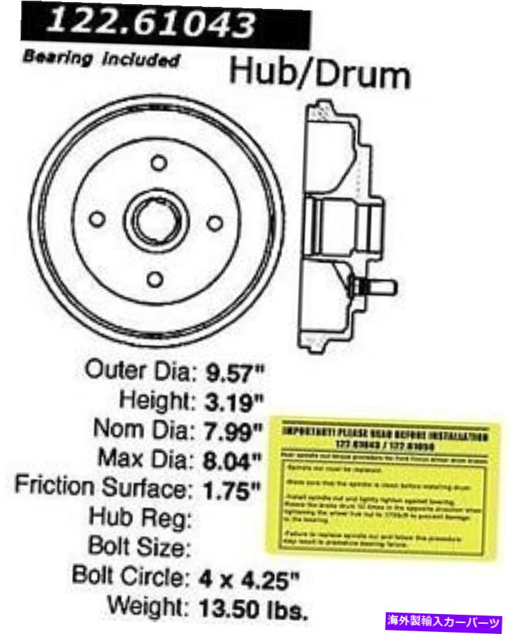 Brake Drum ＃122.61043 Centric Brake Drum # 122.61043 Centric Brake Drum【並行輸入品】 44,022円