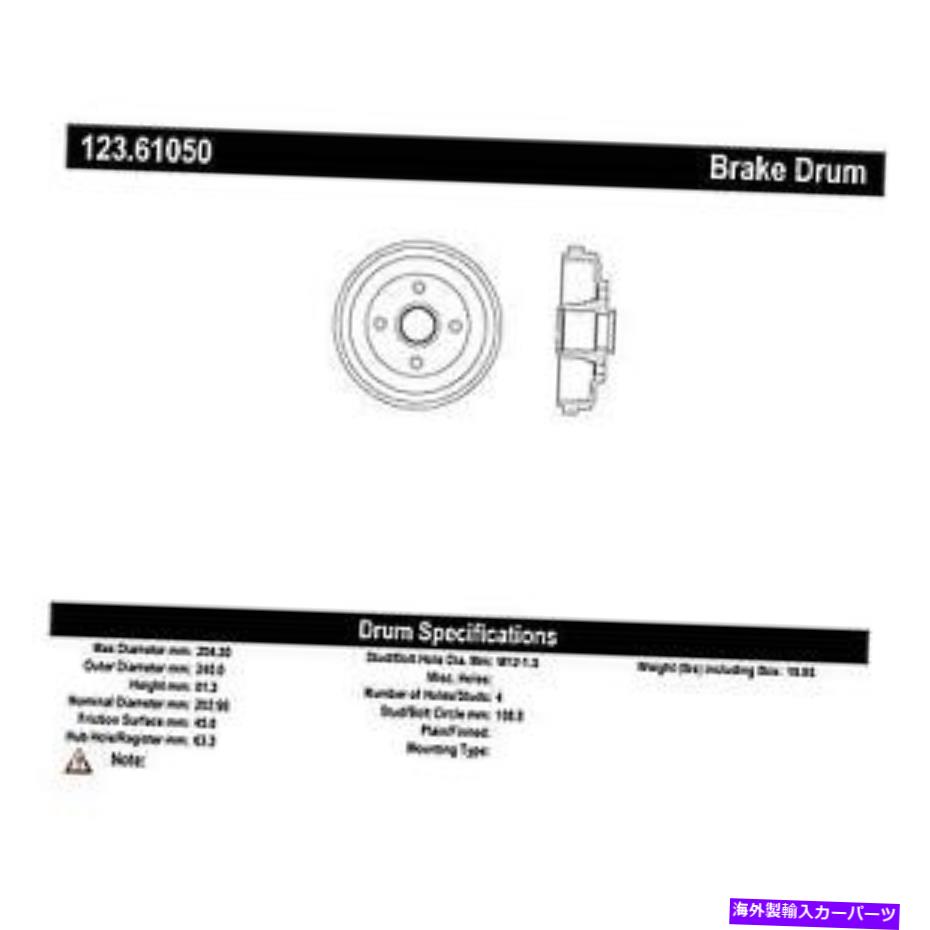 Brake Drum ＃123.61050中心部品ブレーキドラム # 123.61050 Centric Parts Brake Drum【並行輸入品】