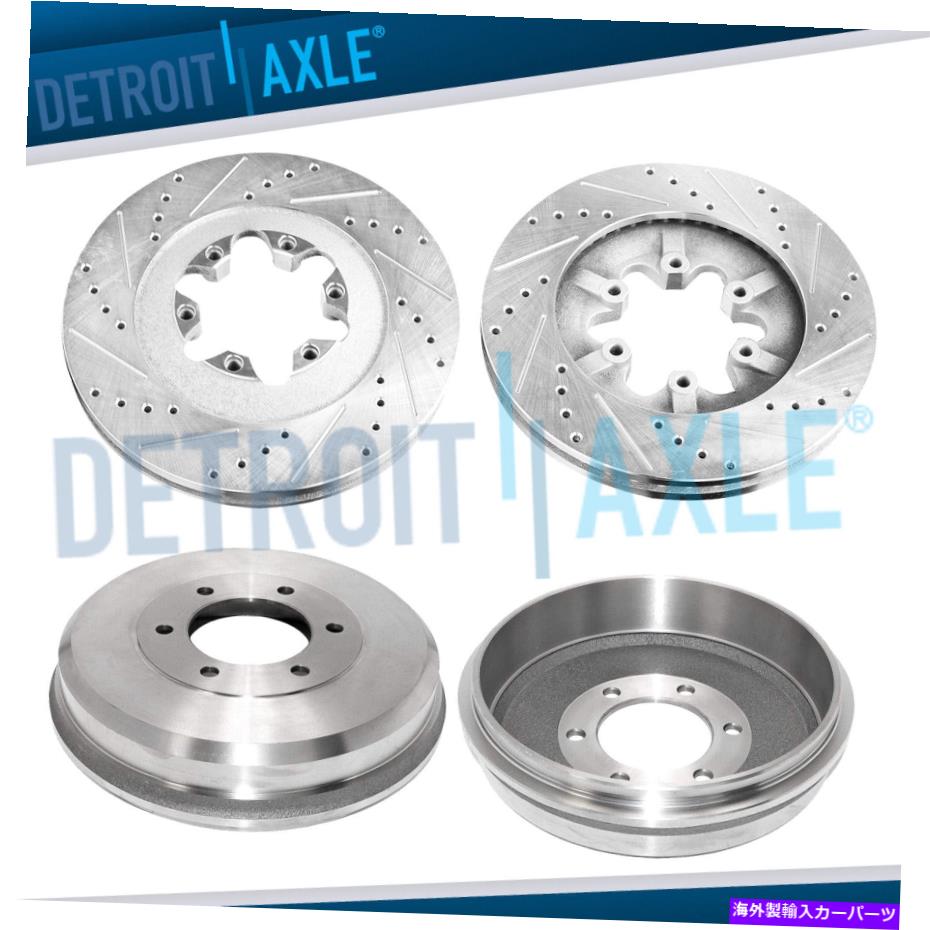 Brake Drum 2009-2012シボレーコロラドGMCキャニオンのフロントドリルブレーキローター +リアドラム Front DRILLED Brake Rotors + Rear Drums for 2009-2012 Chevy Colorado GMC Canyon【並行輸入品】