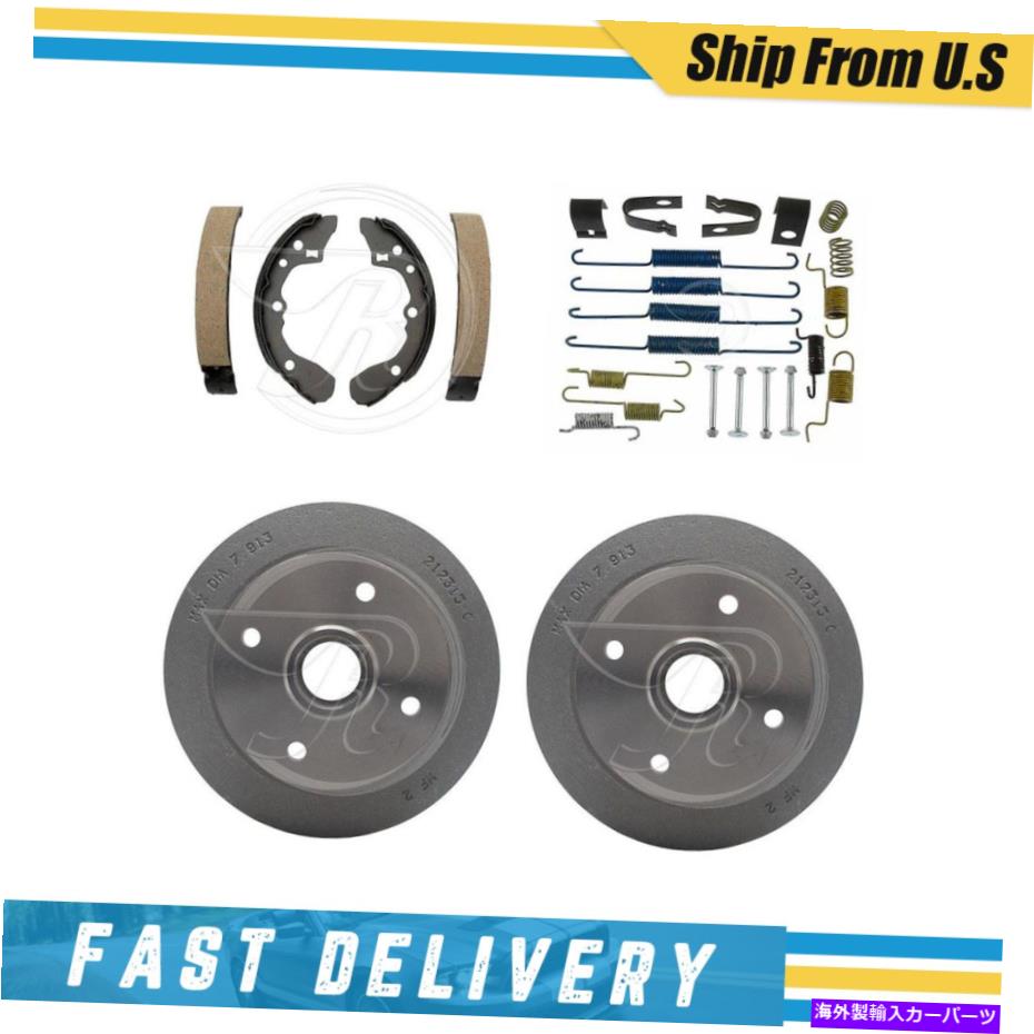 Brake Drum 水銀トレーサー用のリアブレーキドラムブレーキシューズ&ハードウェアスプリングキット1987 Rear Brake Drums Brake Shoes & Hardware Spring Kit for Mercury Tracer 1987【並行輸入品】