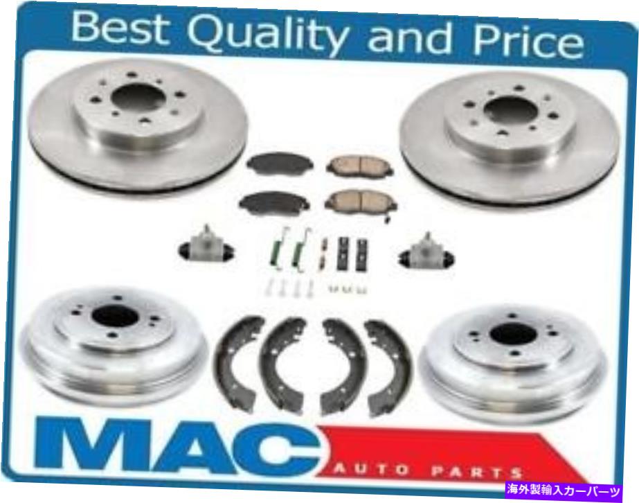 Brake Drum フィット01-05シビックローターセラミックパッドドラムブレーキシューズスプリングホイールシリンダー Fits 01-05 Civic Rotors Ceramic Pads Drum Brake Shoes Springs Wheel Cylinders【並行輸入品】
