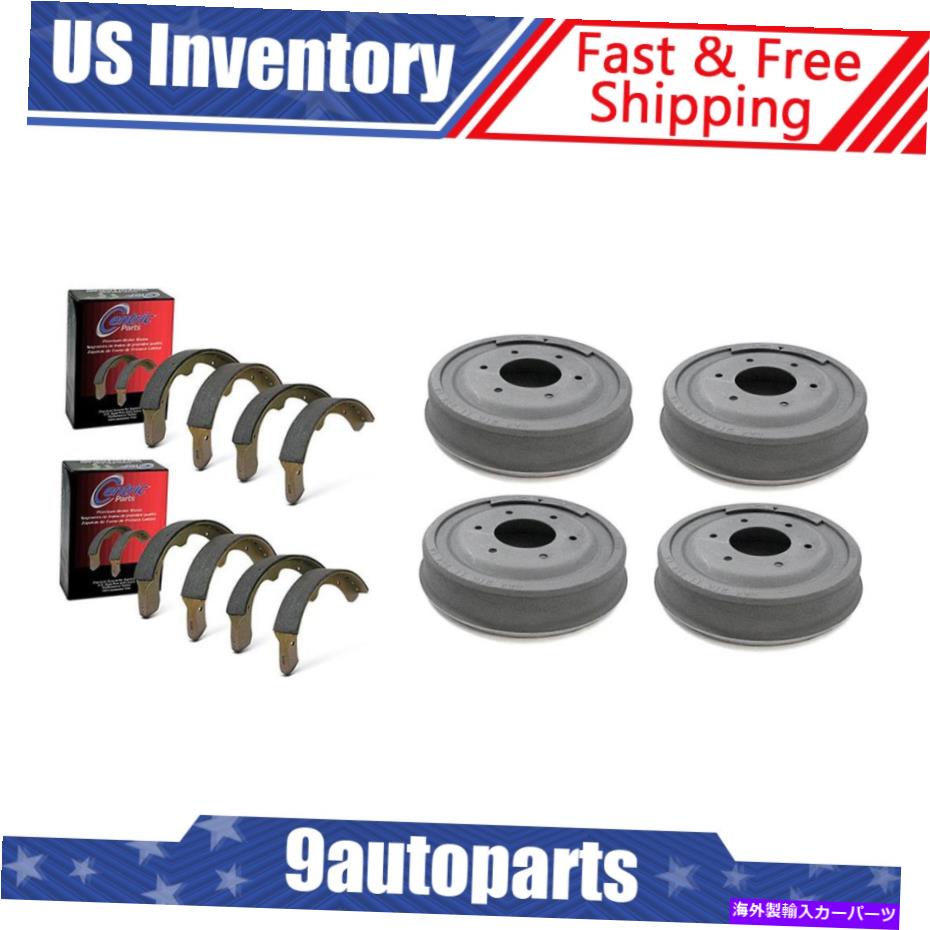 Brake Drum 1965-1967シボレーC10ピックアップフロントとリアブレーキのドラムとブレーキシューズ For 1965-1967 Chevrolet C10 Pickup Front And Rear Brake Drums And Brake Shoes【並行輸入品】