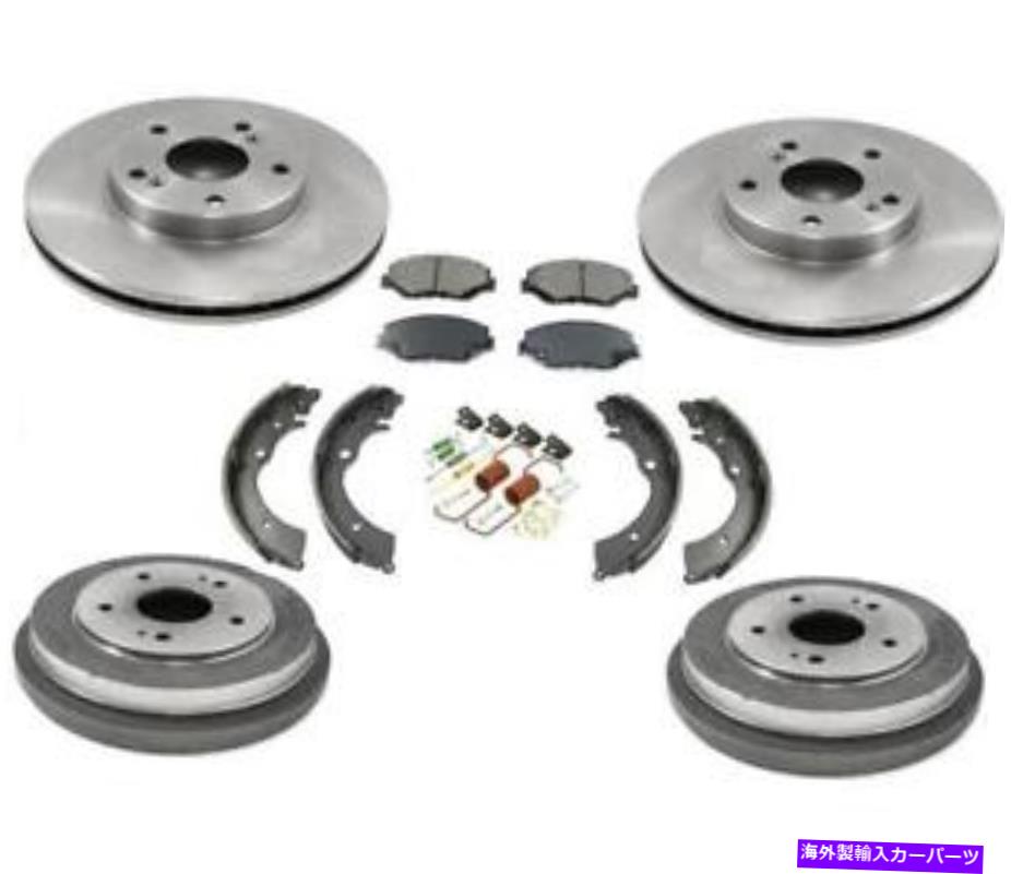 Brake Drum フロントローターブレーキパッドリアドラムシューズ＆スプリング用ホンダアコード2.4L 03-07 Front Rotors Brake Pads Rear Drums Shoes & Springs for Honda Accord 2.4L 03-07【並行輸入品】
