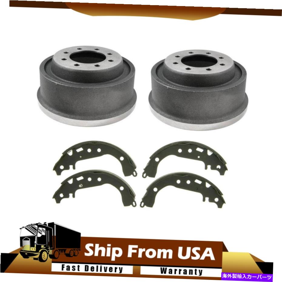 Brake Drum リア4xブレーキシューズと2xドラムフィット2000ダッジラム2500ハイパフォーマンス Rear 4x Brake Shoes & 2x Drums fits 2000 Dodge Ram 2500 High Performance【並行輸入品】
