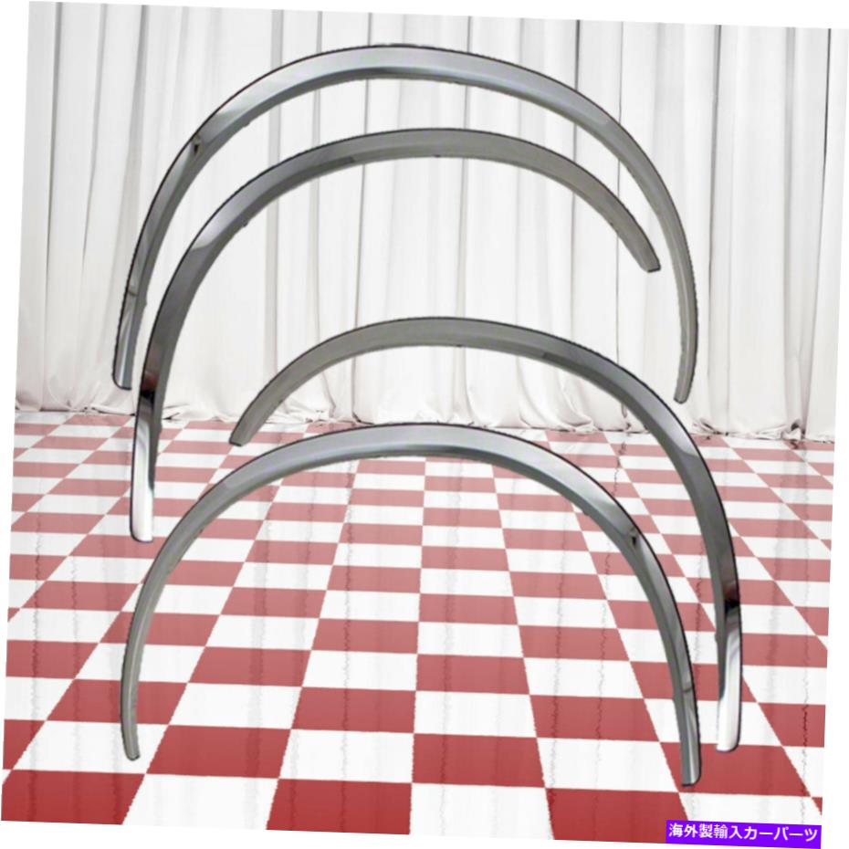 trim panel 4つのフェンダートリムのセット適合08-10フォードF-350スーパーデューティ付きスーパーデューティ Set of 4 Fender Trims fits 08-10 Ford F-350 Super Duty w/o Flares-Stainless【並行輸入品】