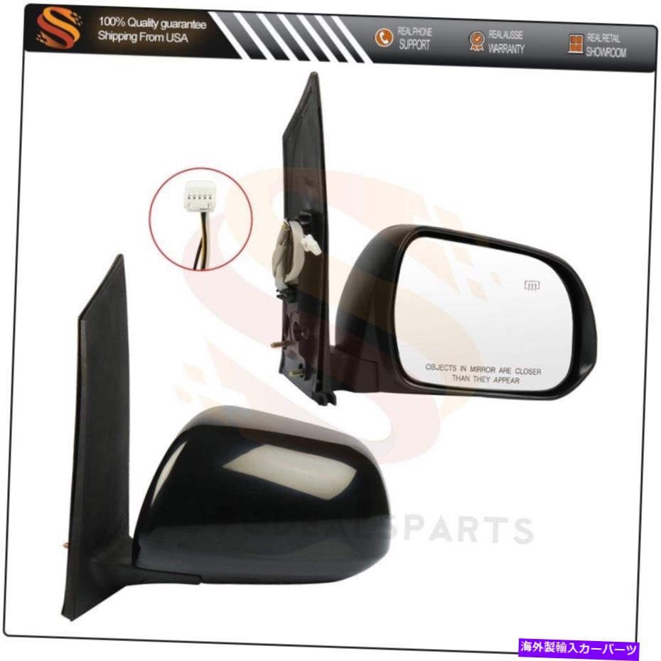 USミラー ミラーフィット2011-2012トヨタシエナLH＆RHサイドパワー加熱マニュアルフォールドブラック Mirrors Fits 2011-2012 Toyota Sienna LH&RH Side Power Heated Manual Fold Black【並行輸入品】