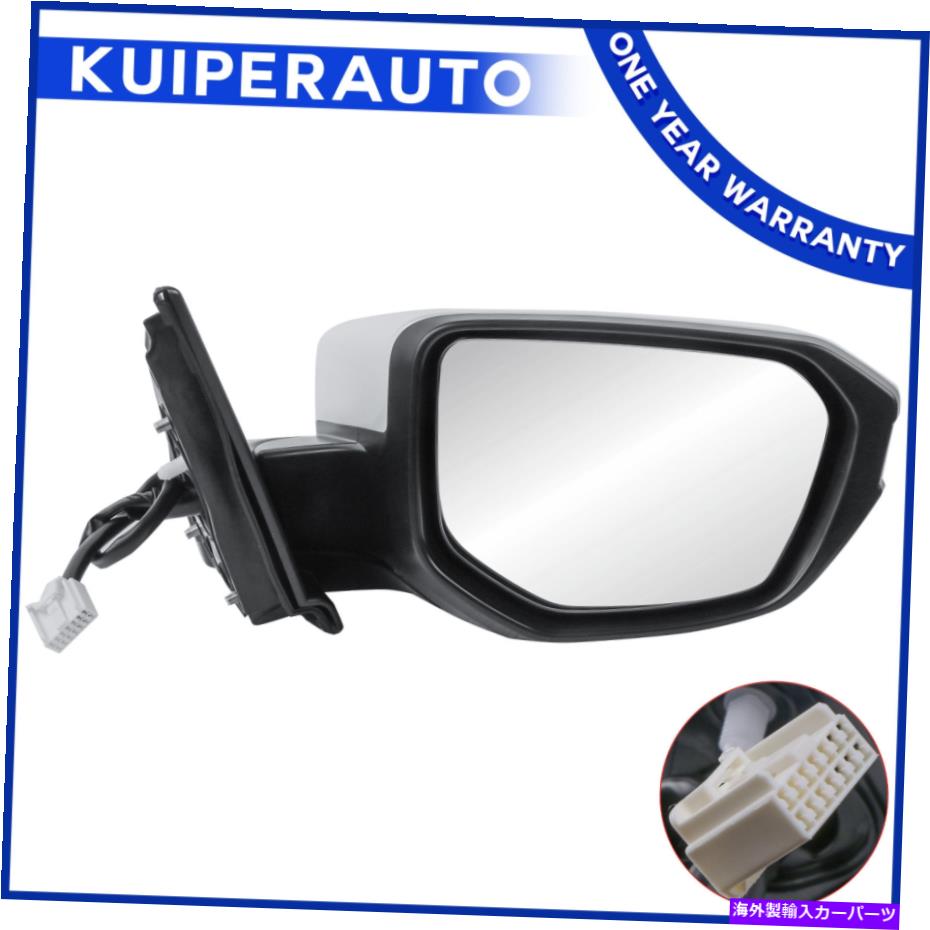 USミラー 1* 2016-19 Honda Civic Ex-L L4 5wire Whiteの右のパワー加熱サイドミラー 1* Right Power Heated Side Mirror for 2016-19 HONDA CIVIC EX EX-L L4 5wire WHITE【並行輸入品】