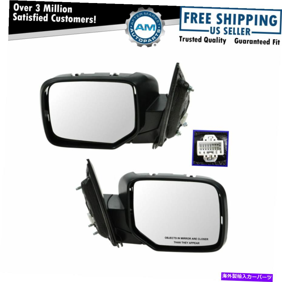 USミラー サイドビューミラー09-13ホンダパイロットのパワーテクスチャブラックペアセット2 Side View Mirrors Power Textured Black Pair Set of 2 for 09-13 Honda Pilot【並行輸入品】