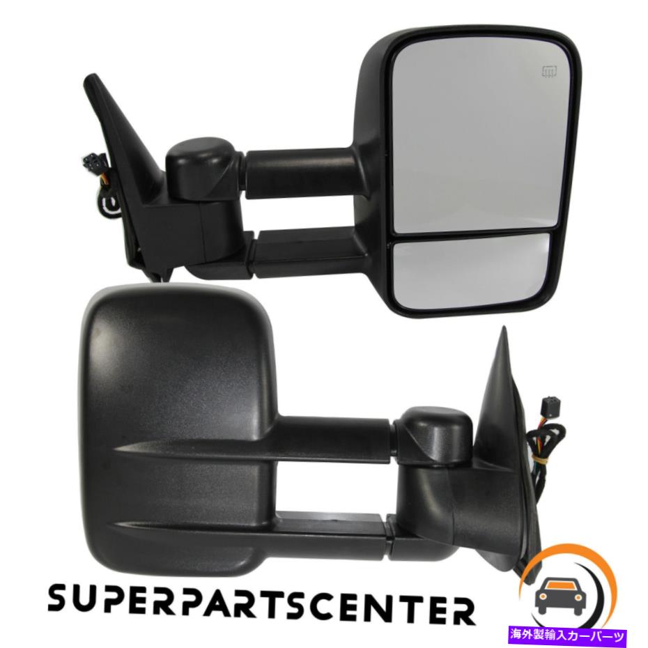 USミラー 99-02シボレーシルバラード1500 2500 3500のテクスチャパワー加熱サイドトウミラー Textured Power Heated Side Tow Mirrors for 99-02 Chevy Silverado 1500 2500 3500【並行輸入品】
