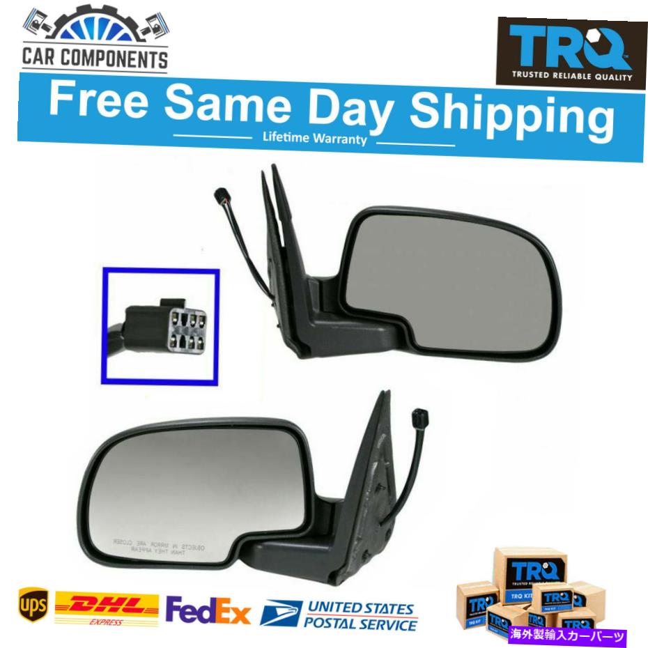 USミラー TRQパワー加熱w/ puddle光サイドビューミラー00-02シボレーGMCのペアセット TRQ Power Heated w/ Puddle Light Side View Mirrors Pair Set For 00-02 Chevy GMC【並行輸入品】