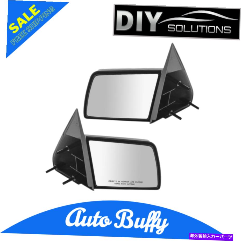 USミラー マニュアルサイドミラーペアセットGMCシボレーピックアップトラックの左lh＆右RH Manual Side Mirrors Pair Set Left LH & Right RH for GMC Chevy Pickup Truck【並行輸入品】