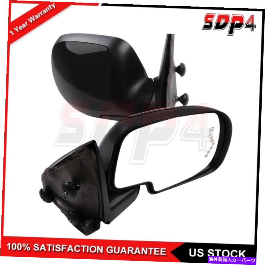 USミラー 03-07 GMC Chevy Signal LH＆RH ARROW LIGHT POWER加熱ブラックミラー For 03-07 Gmc Chevy Signal LH&RH Arrow Light Power Heated Black Mirrors【並行輸入品】