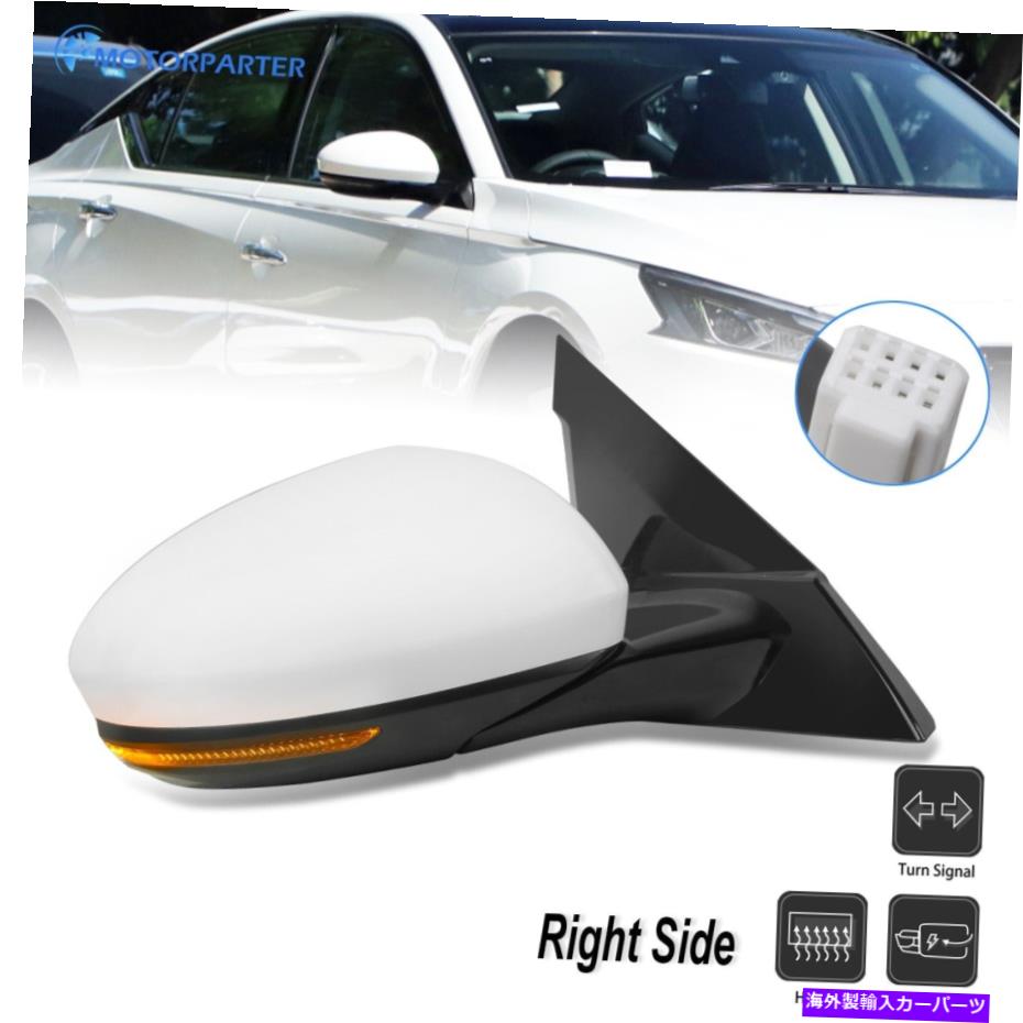 USミラー 2019-2021のサイドミラー日産アルティマ加熱w/ターン信号ホワイトキャップ乗客 Side Mirror for 2019-2021 NISSAN ALTIMA Heated w/Turn Signal White Cap Passenger【並行輸入品】