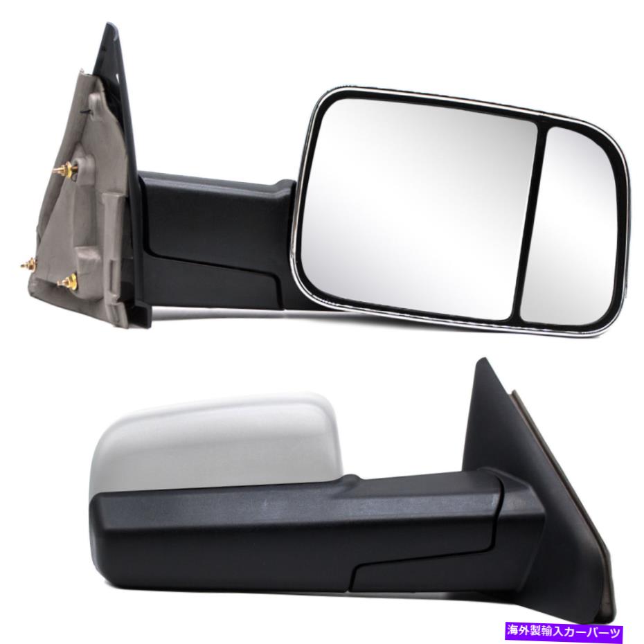 USミラー 02-08ダッジRAM 1500 03-09 RAM 2500 3500クロムの手動めくりけん引鏡 Manual Flip Up Tow Mirrors For 02-08 Dodge Ram 1500 03-09 Ram 2500 3500 Chrome【並行輸入品】