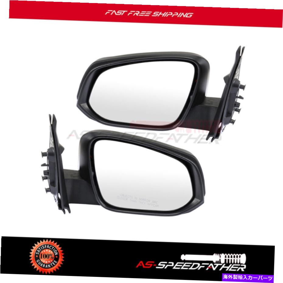 USミラー 16-18のLH＆RHサイドミラートヨタタコマスムースマニュアルフォールドパワー加熱ブラック LH&RH Side Mirrors For 16-18 Toyota Tacoma Smooth Manual Fold Power Heated Black【並行輸入品】