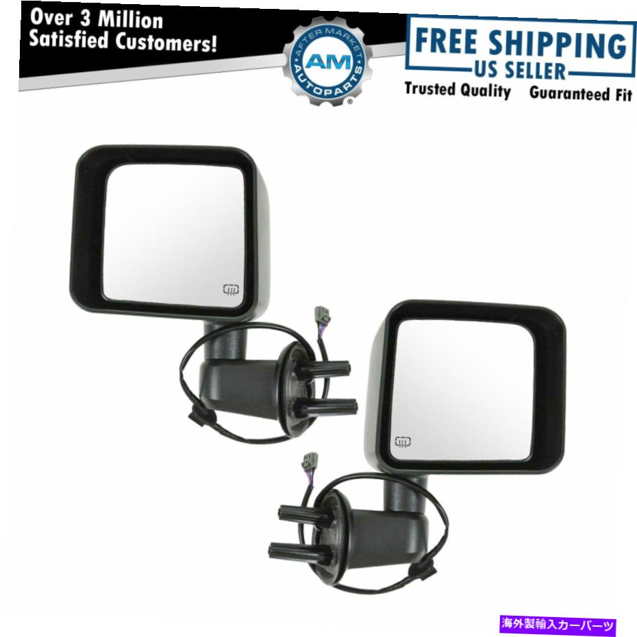 USミラー サイドビューミラー11-13ジープラングラー用のパワー加熱テクスチャブラックペアセット Side View Mirrors Power Heated Textured Black Pair Set for 11-13 Jeep Wrangler【並行輸入品】