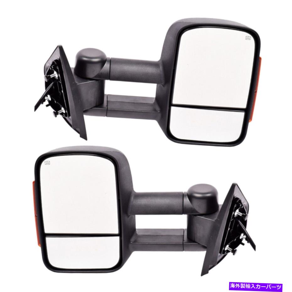 USミラー Chevy Silverado 1500 07-2013のターンシグナル付き2パワー加熱ミラーの新しいセット New Set of 2 Power Heated Mirror w/ Turn Signal for Chevy Silverado 1500 07-2013【並行輸入品】