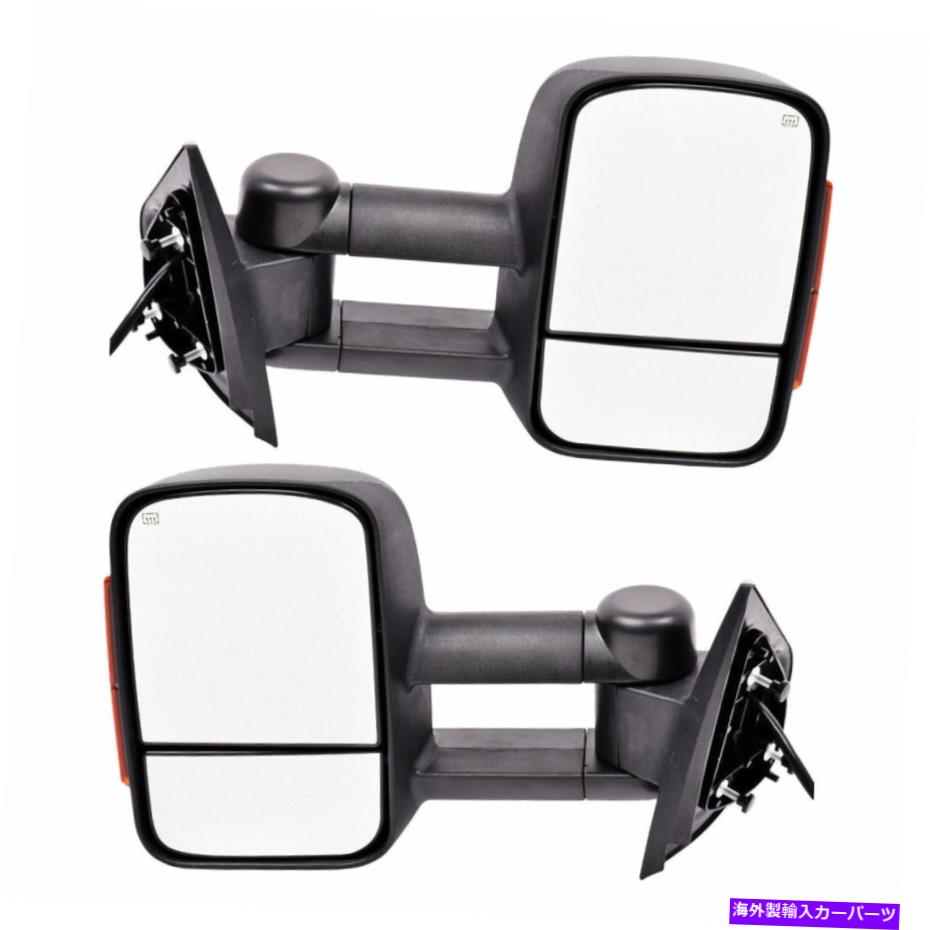 USミラー Chevy Silverado 1500 07-2013のターンシグナル付き2パワー加熱ミラーの新しいセット New Set of 2 Power Heated Mirror w/ Turn Signal for Chevy Silverado 1500 07-2013【並行輸入品】