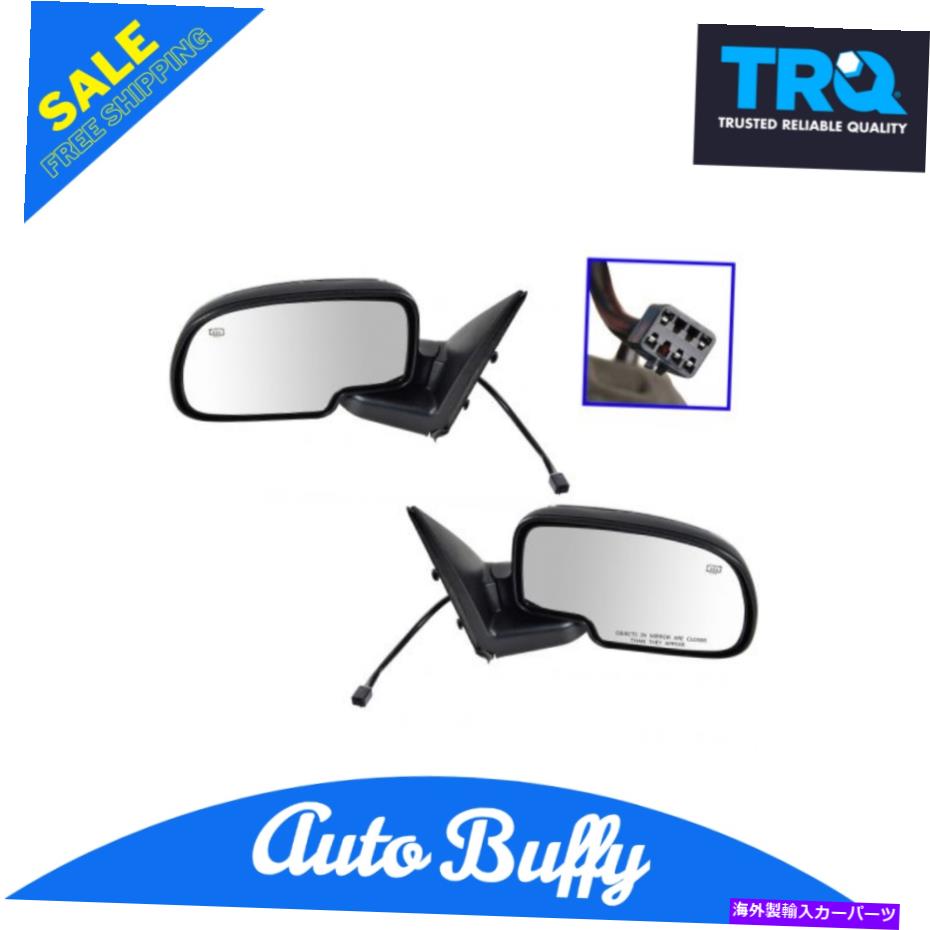 USミラー TRQ CHROME加熱パワーサイドビューミラーLH RHペアフィットシボレーGMCトラック TRQ Chrome Heated Power Side View Mirrors LH RH Pair Fits Chevy GMC Truck【並行輸入品】