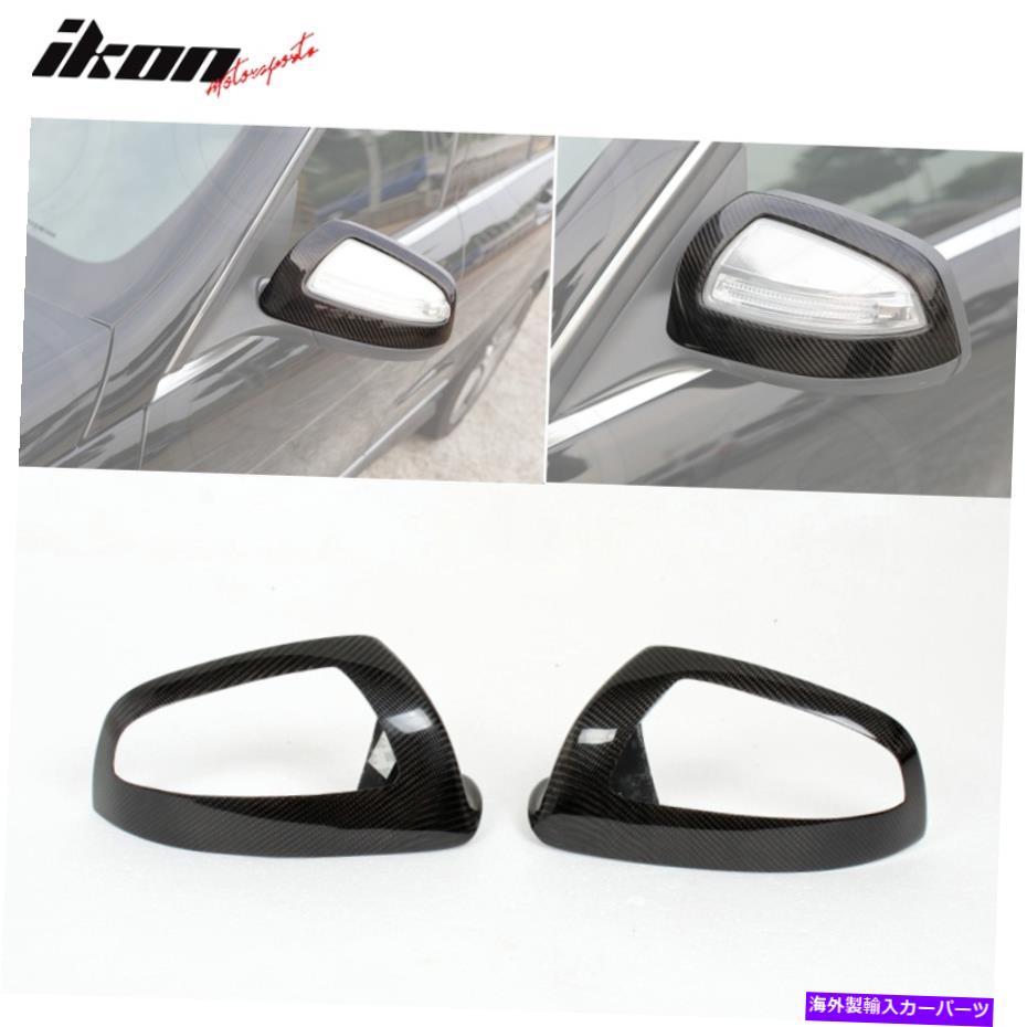 USミラー フィット08-11ベンツCクラスW204セダンカーボンファイバーミラーカバーキャップ Fits 08-11 Benz C-Class W204 Sedan Carbon Fiber Mirror Cover Caps【並行輸入品】