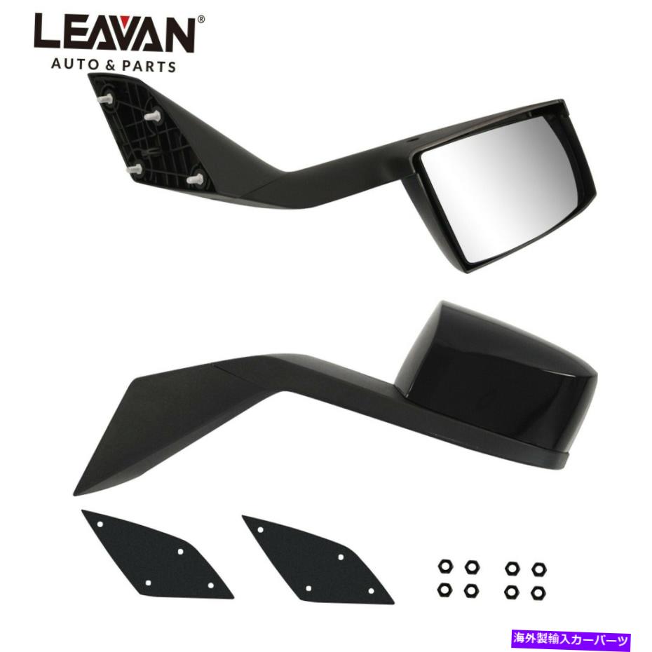 USミラー ボルボVNLのブラックフードミラーペア2004-2017トラック左右 Black Hood Mirrors Pair For Volvo VNL 2004-2017 Truck Left and Right Side【並行輸入品】