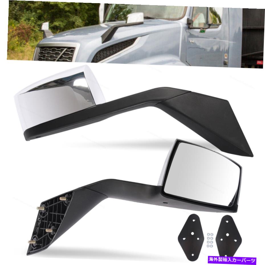 USミラー トラックミラー取り付けプレートフードミラー2006-2016 VOLVO VN VNLのChromeLH&RH Truck Mirror Mounting Plate Hood Mirrors Chrome LH&RH For 2006-2016 Volvo Vn Vnl【並行輸入品】