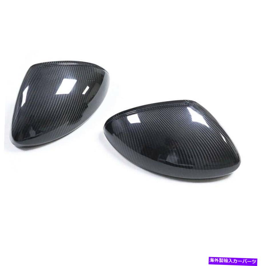 USミラー リアルカーボンファイバーサイドウィングバックミラーカバートリムポルシェ718 Real Carbon Fiber Side Wing Rearview Mirror Cover Trim Fit For Porsche 718【並行輸入品】