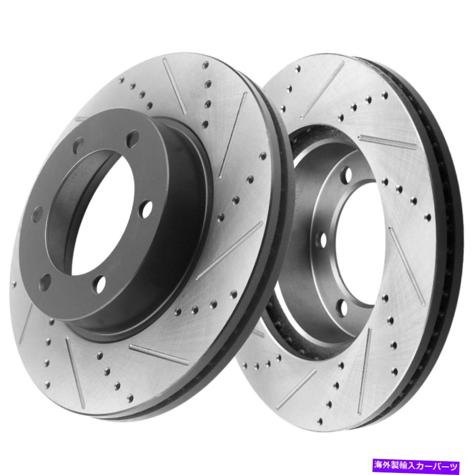 brake disc rotor 02-06キャデラックエスカレードエクステストFL用のリアドリル＆スロットディスクブレーキローター Rear Drilled & Slotted Disc Brake Rotors for 02-06 Cadillac Escalade EXT ESV FL【並行輸入品】