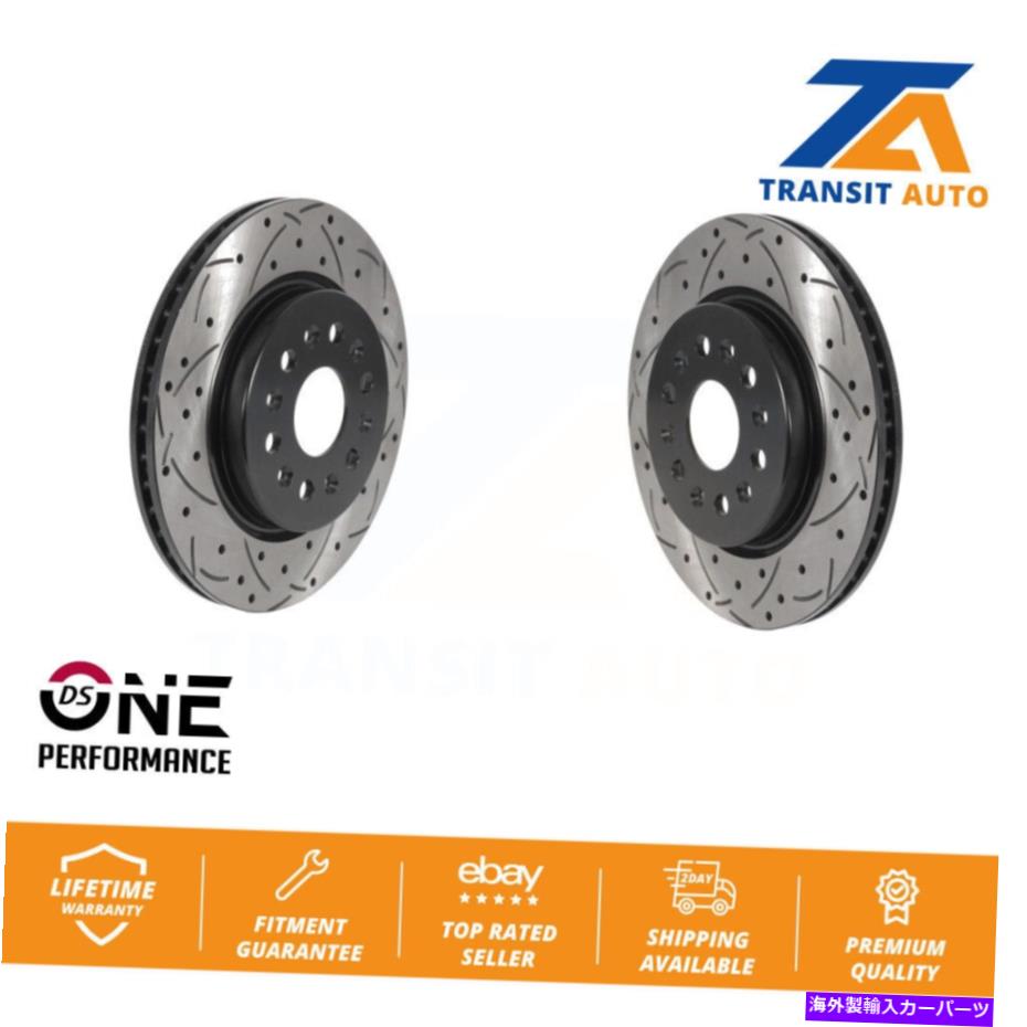 brake disc rotor シボレートラバースGMCアカディアキャデラックXT5用のリアドリルスロットブレーキローターペア Rear Drill Slot Brake Rotors Pair For Chevrolet Traverse GMC Acadia Cadillac XT5【並行輸入品】