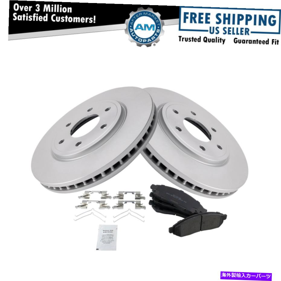 brake disc rotor フロンティア4気筒用のフロントメタリックブレーキパッドと2つのコーティングローターキット2.5L Front Metallic Brake Pad & 2 Coated Rotor Kit For Frontier 4 Cyl 2.5L【並行輸入品】