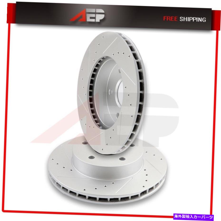 brake disc rotor 2 * Jeep Grand Cherokee 1999-2004用のフロントドリルディスクブレーキローター 2 * Front Drilled Disc Brake Rotors For Jeep Grand Cherokee 1999 - 2004【並行輸入品】