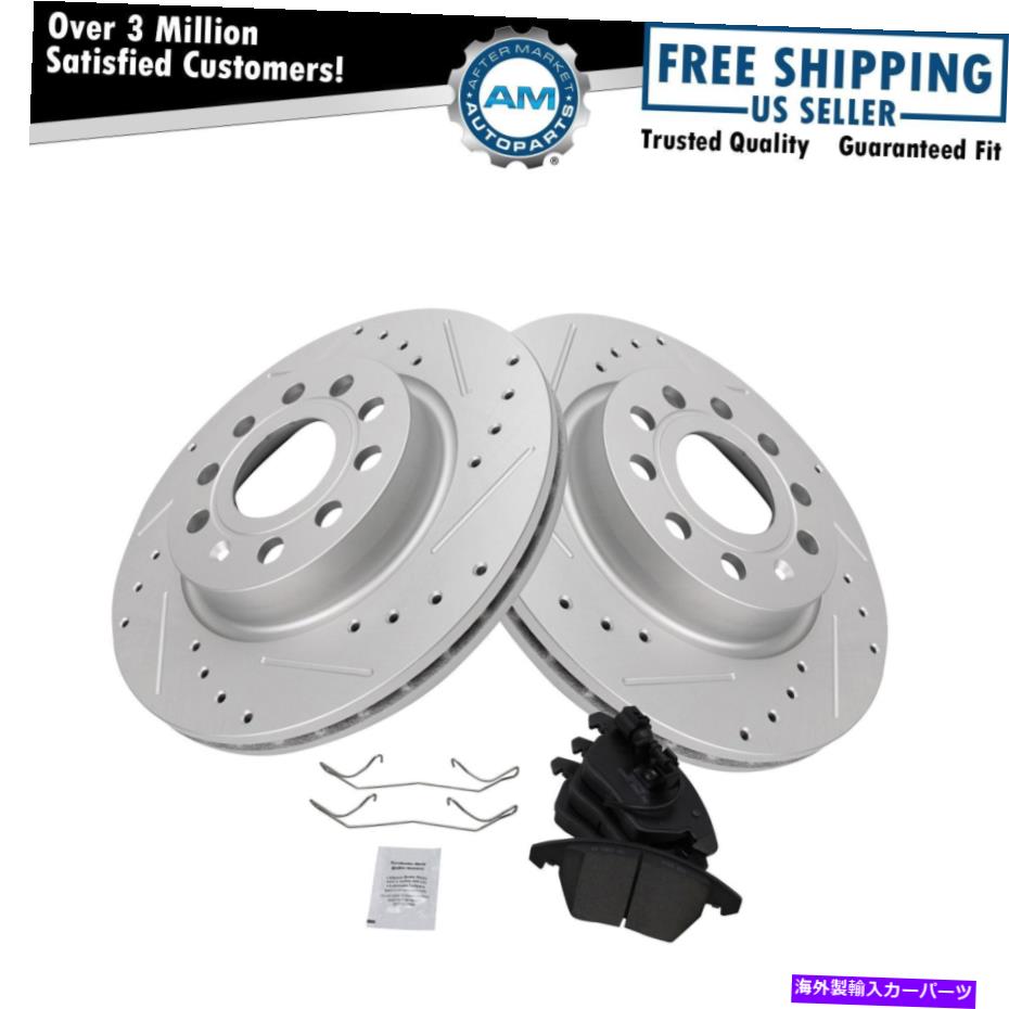 brake disc rotor フォルクスワーゲンジェッタ用のフロントセラミックブレーキパッド＆パフォーマンスローターキット Front Ceramic Brake Pad & Performance Rotor Kit for Volkswagen Jetta【並行輸入品】
