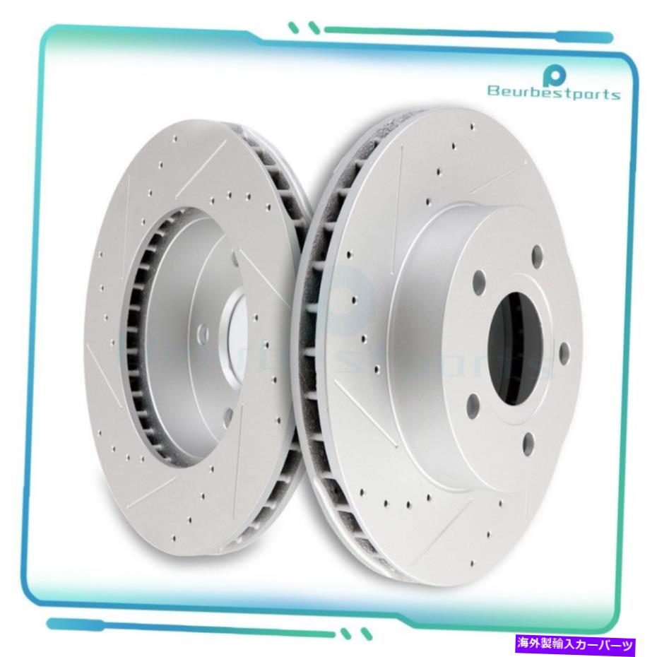 brake disc rotor 1999-2004ジープグランドチェロキーフロントドリルスロットブレーキローターディスク Fits 1999 - 2004 Jeep Grand Cherokee Front Drilled Slot Brake Rotor Discs【並行輸入品】