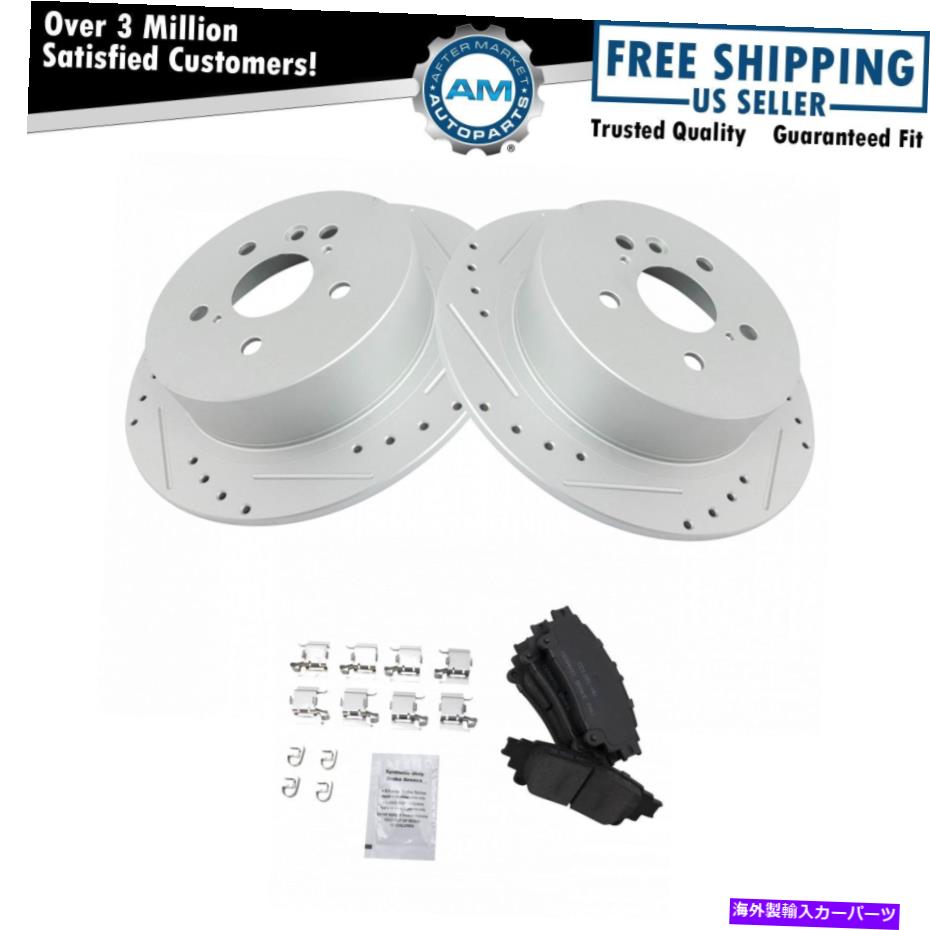 brake disc rotor 14トヨタハイランダー用のリアセラミックブレーキパッド＆パフォーマンスローターキット Rear Ceramic Brake Pad & Performance Rotor Kit for 14 Toyota Highlander【並行輸入品】