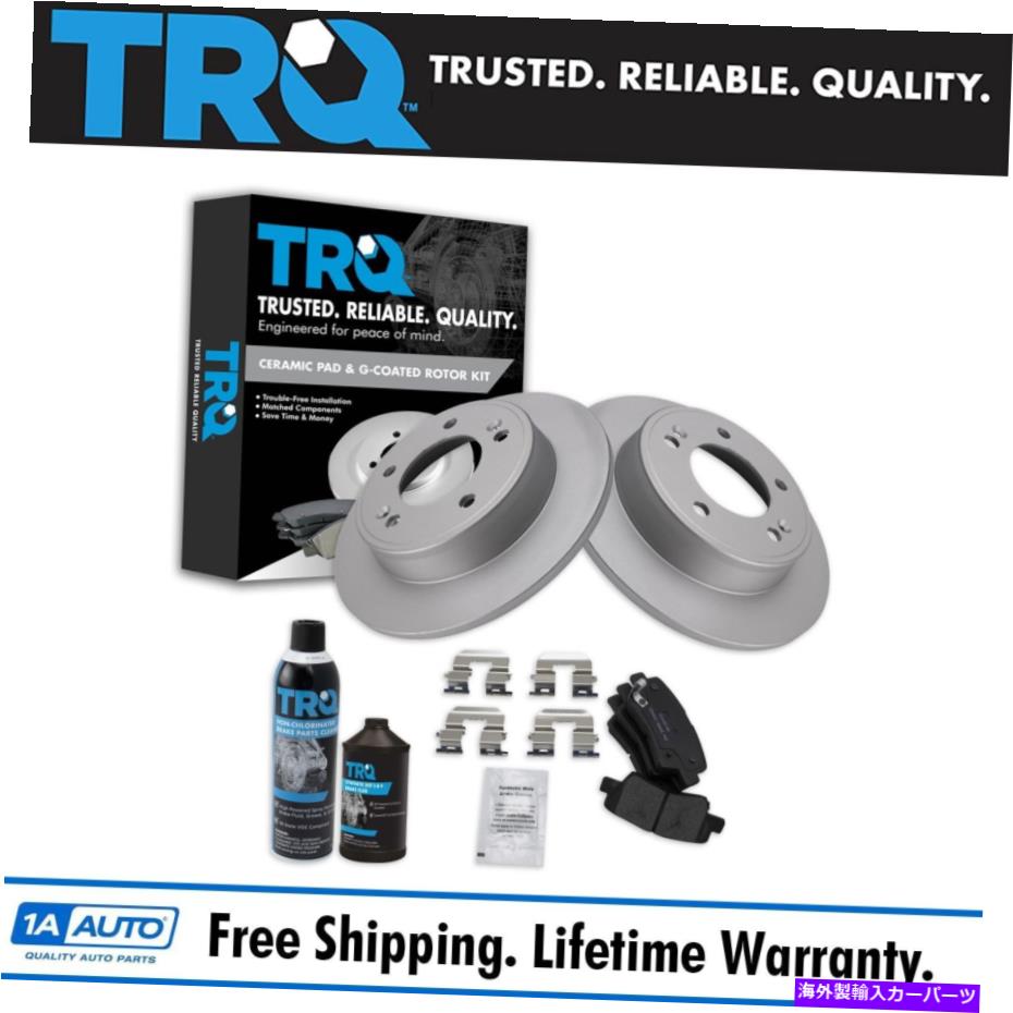 brake disc rotor TRQリアプレミアムPOSIセラミックディスクブレーキパッド＆コーティングローターキットw/化学物質 TRQ Rear Premium Posi Ceramic Disc Brake Pad & Coated Rotor Kit w/Chemicals【並行輸入品】