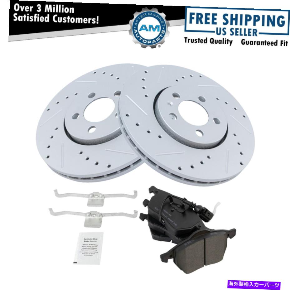 brake disc rotor VWビートルジェッタゴルフ用のフロントメタリックブレーキパッド＆パフォーマンスローターキット Front Metallic Brake Pad & Performance Rotor Kit for VW Beetle Jetta Golf【並行輸入品】