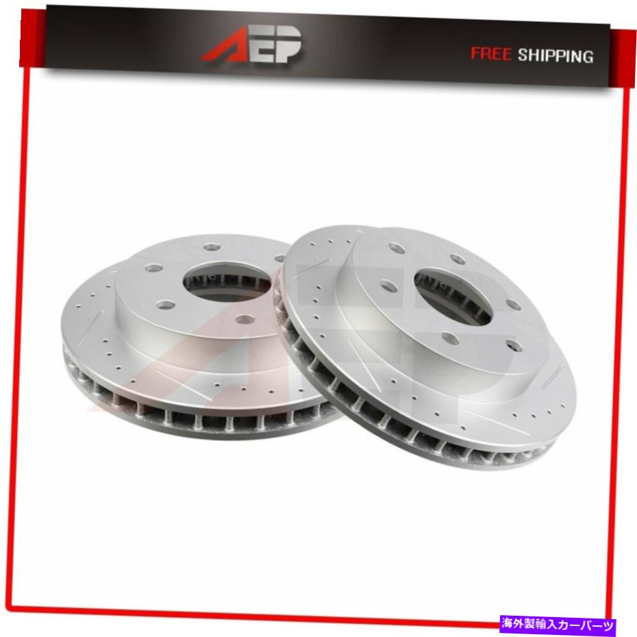 brake disc rotor 2 *キャデラックエスカレードシボレーK1500 K2500用のフロントドリルディスクブレーキローター 2 * Front Drilled Disc Brake Rotors For Cadillac Escalade Chevrolet K1500 K2500【並行輸入品】