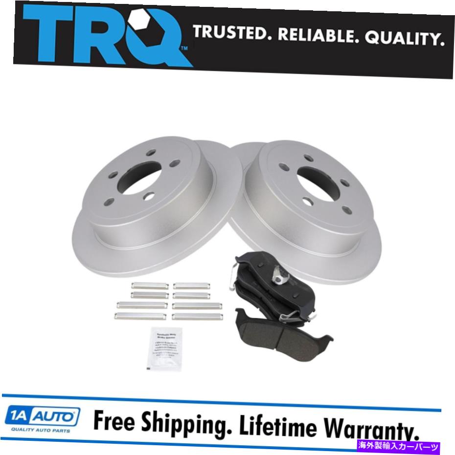 brake disc rotor Jeep Liberty Wrangler用のTRQコーティングローター＆ブレーキパッドセミメタリックキットリア TRQ Coated Rotor & Brake Pad Semi Metallic Kit Rear for Jeep Liberty Wrangler【並行輸入品】