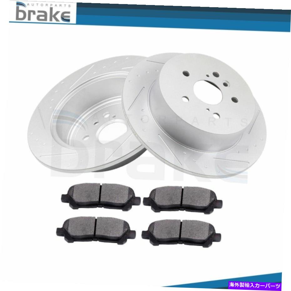brake disc rotor リアブレーキディスクローターとセラミックパッドは2008-2013ハイランダードリル＆スロットに適合します Rear Brake Discs Rotors And Ceramic Pads Fits 2008-2013 Highlander Drill & Slot【並行輸入品】