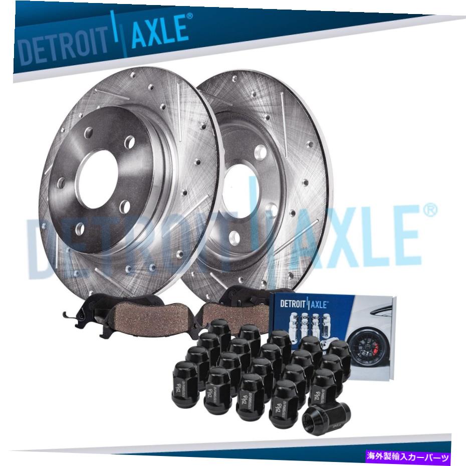 brake disc rotor 305mmリアドリルローターとブレーキパッドw/ 20pcホイールラグナットタウンアンドカントリー用 305mm Rear Drilled Rotors & Brake Pads w/ 20pc Wheel Lug Nuts for Town & Country【並行輸入品】