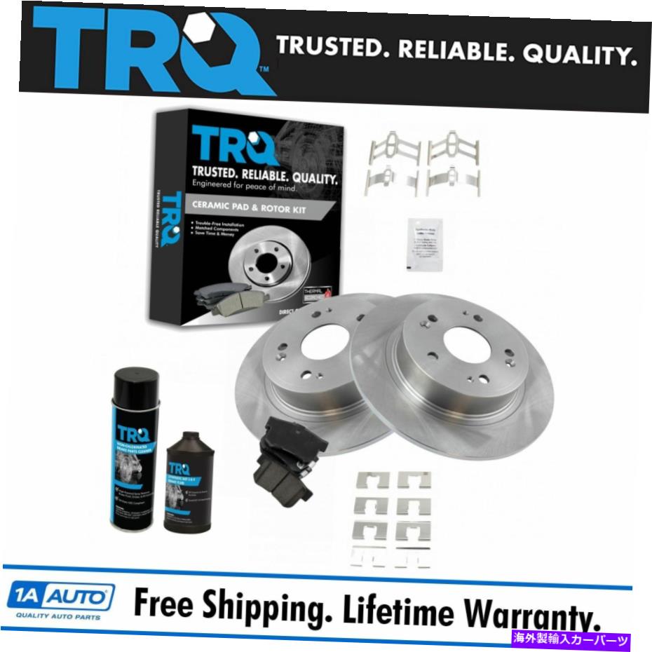 brake disc rotor 05-07ホンダアコード用のTRQリアセラミックブレーキパッド＆ローターLH＆RHキット付き液体付きRHキット TRQ Rear Ceramic Brake Pad & Rotor LH & RH Kit w/Fluids for 05-07 Honda Accord【並行輸入品】 43,098円