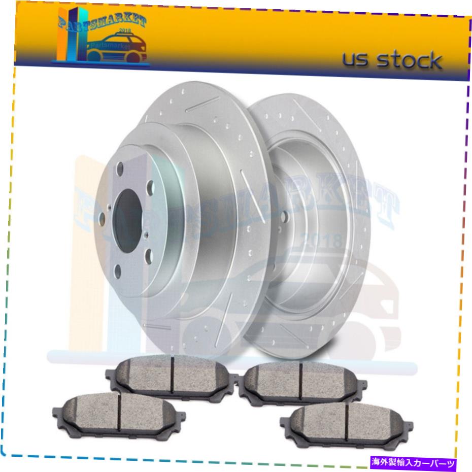 brake disc rotor 2004年から2007年のスバルインプレッサドリルスロット用の2倍のリアディスクブレーキローターと4xパッド 2X Rear Discs Brake Rotors and 4X Pads For 2004-2007 Subaru Impreza Drill Slot【並行輸入品】