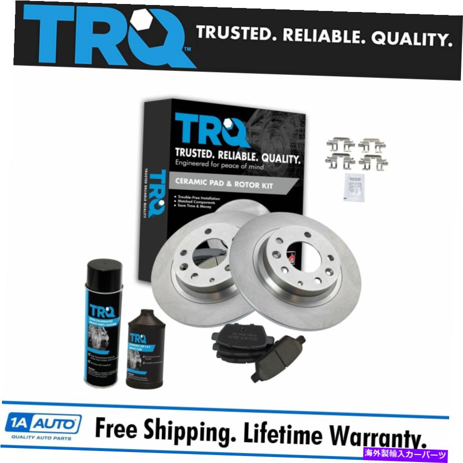 brake disc rotor TRQリアセラミックブレーキパッド＆ローターキット融合用ミラノマツダ6ゼファー用液体 TRQ Rear Ceramic Brake Pad & Rotor Kit w/Fluids for Fusion Milan Mazda6 Zephyr【並行輸入品】