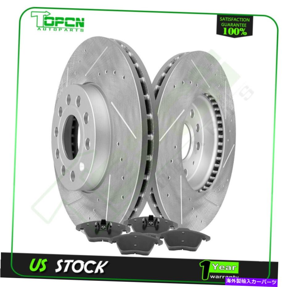 brake disc rotor 2005年から2015年フォルクスワーゲンジェッタセダンフロントブレーキディスクローターとセラミックパッド For 2005 - 2015 Volkswagen Jetta Sedan Front Brake Discs Rotors And Ceramic Pads【並行輸入品】