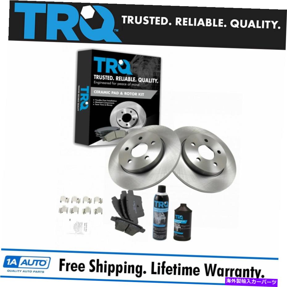 brake disc rotor TRQリアセミメタリックブレーキパッド＆ローターセットキットJaguar X-Type用の液体付き TRQ Rear Semi Metallic Brake Pad & Rotor Set Kit w/ Fluids for Jaguar X-Type【並行輸入品】