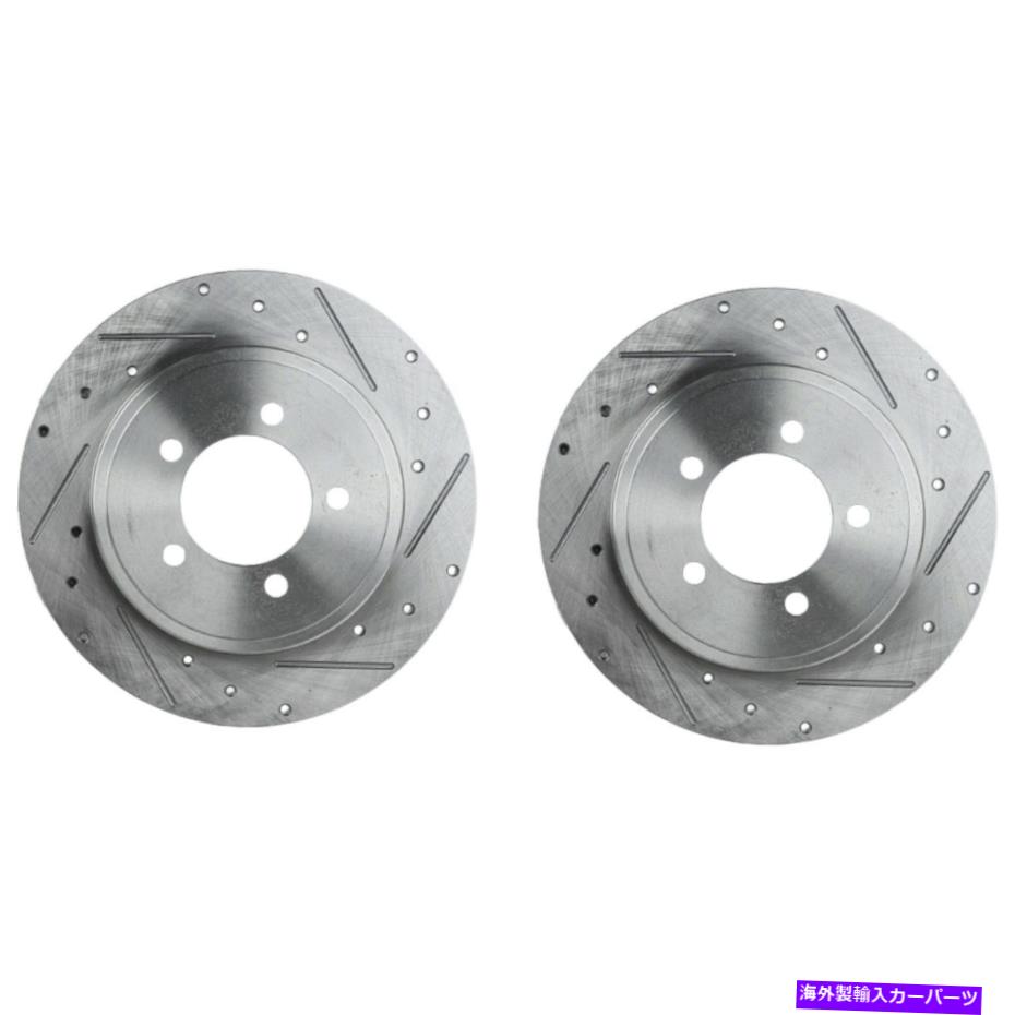 brake disc rotor 2002年から2010年のディスクブレーキローターフォードエクスプローラーリアクロスドリルスロットセット2のセット Disc Brake Rotor For 2002-2010 Ford Explorer Rear Cross-Drilled Slotted Set of 2【並行輸入品】